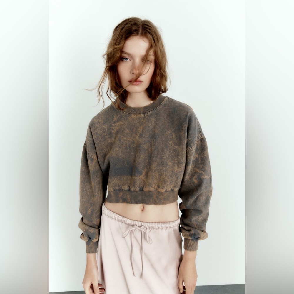 Zara washed effect crop top